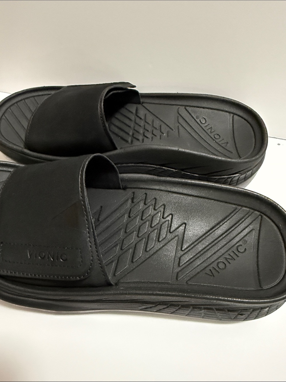 Vionic Black Women’s Slide Sandals with Contoured Footbed